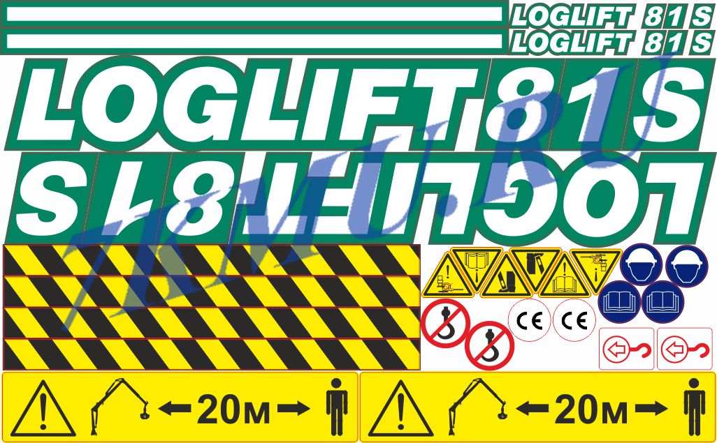 Наклейки лесной манипулятор Loglift 81S